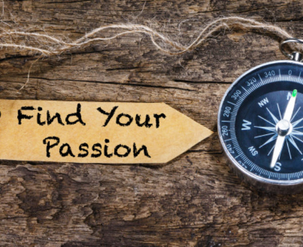 Find your passion sign pointing to compass